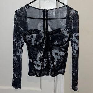 Corset long sleeve top